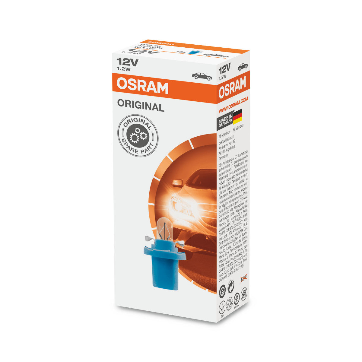 ORIGINAL OSRAM - Plastic MF Base - 1 -2W - BX8.5D - lampe légère supplémentaire