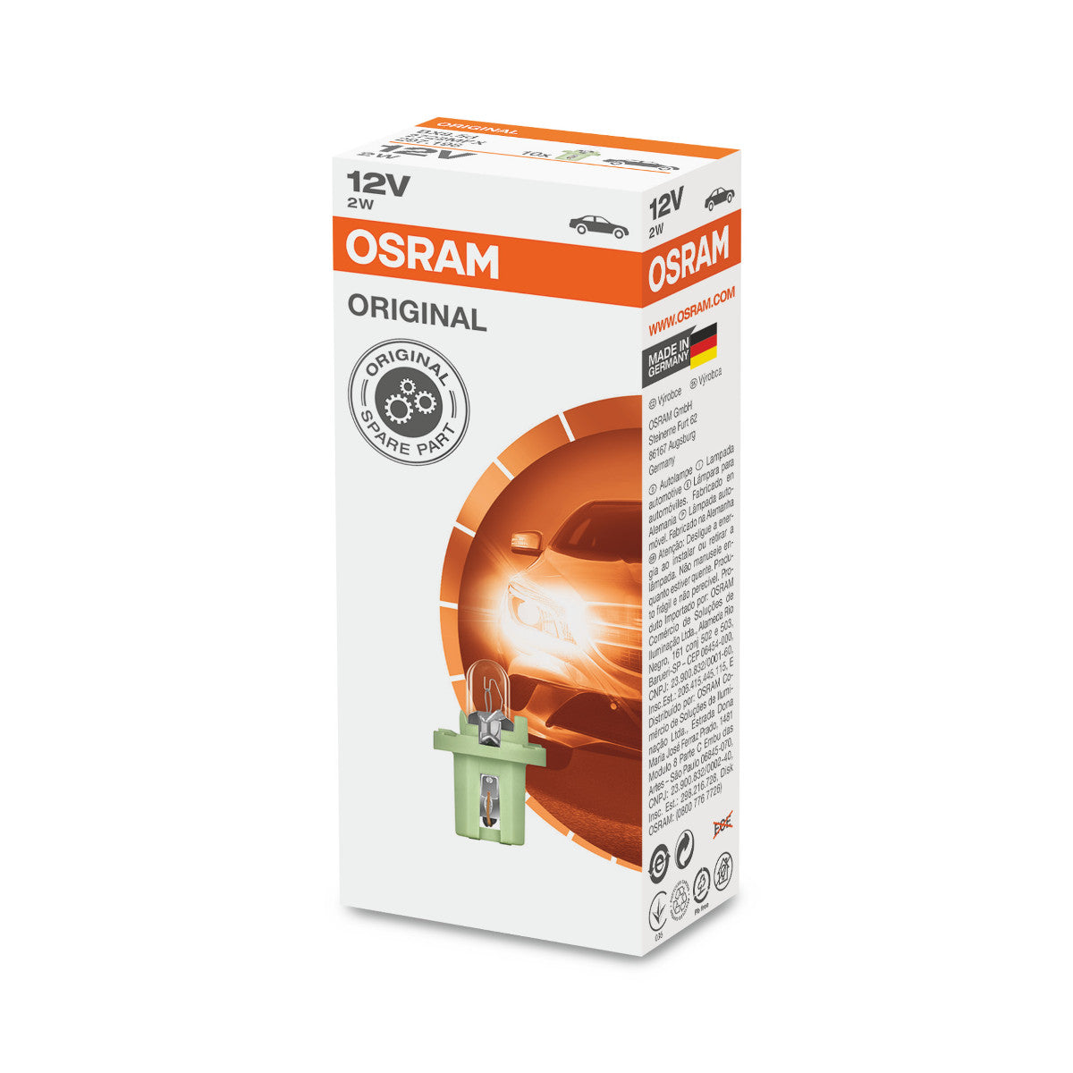 ORIGINAL OSRAM - Plastic MF Base - 2W - BX8.5D - lampe légère supplémentaire