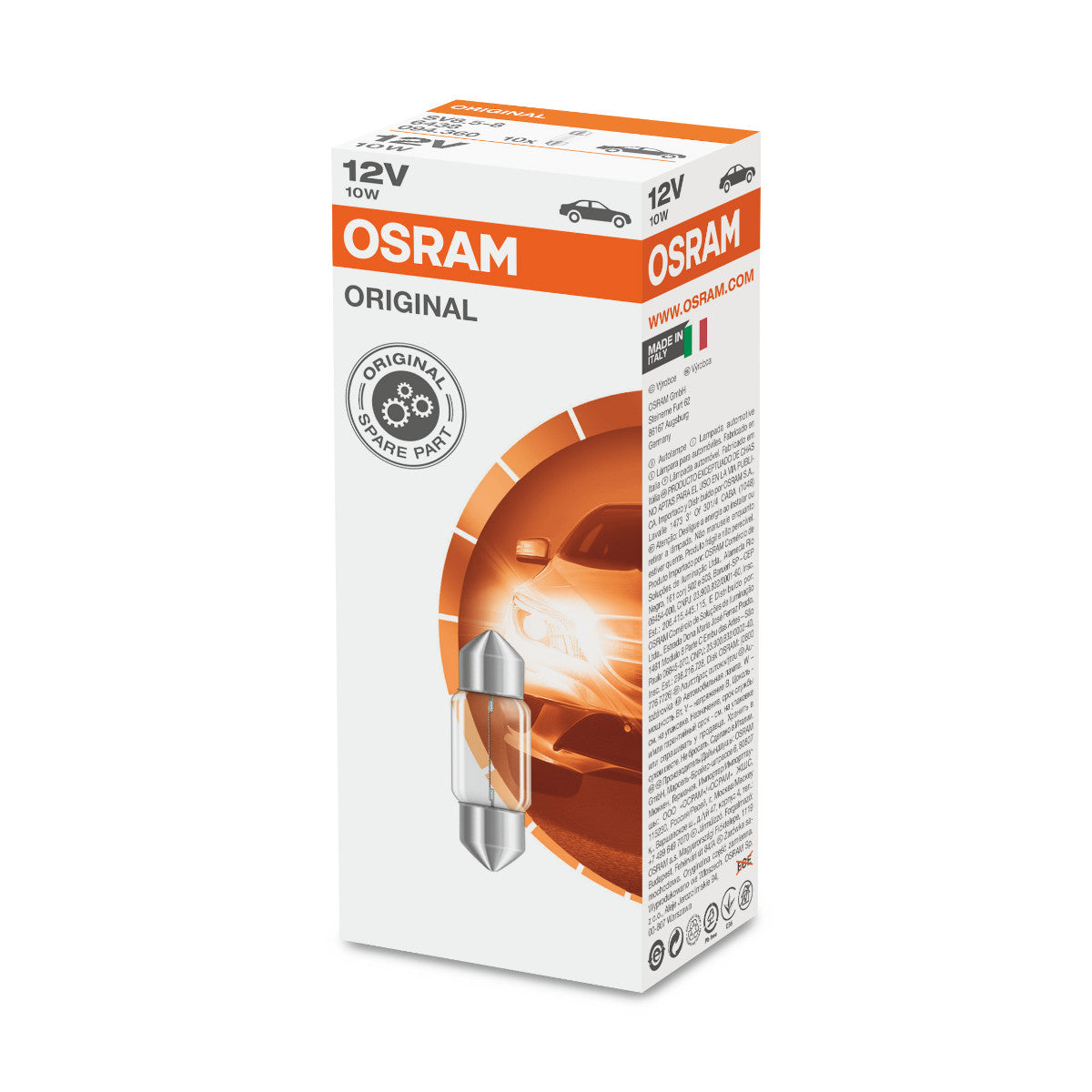 OSRAM ORIGINAL FESTOON - 10W - 12V - 31mm - Ampoule supplémentaire