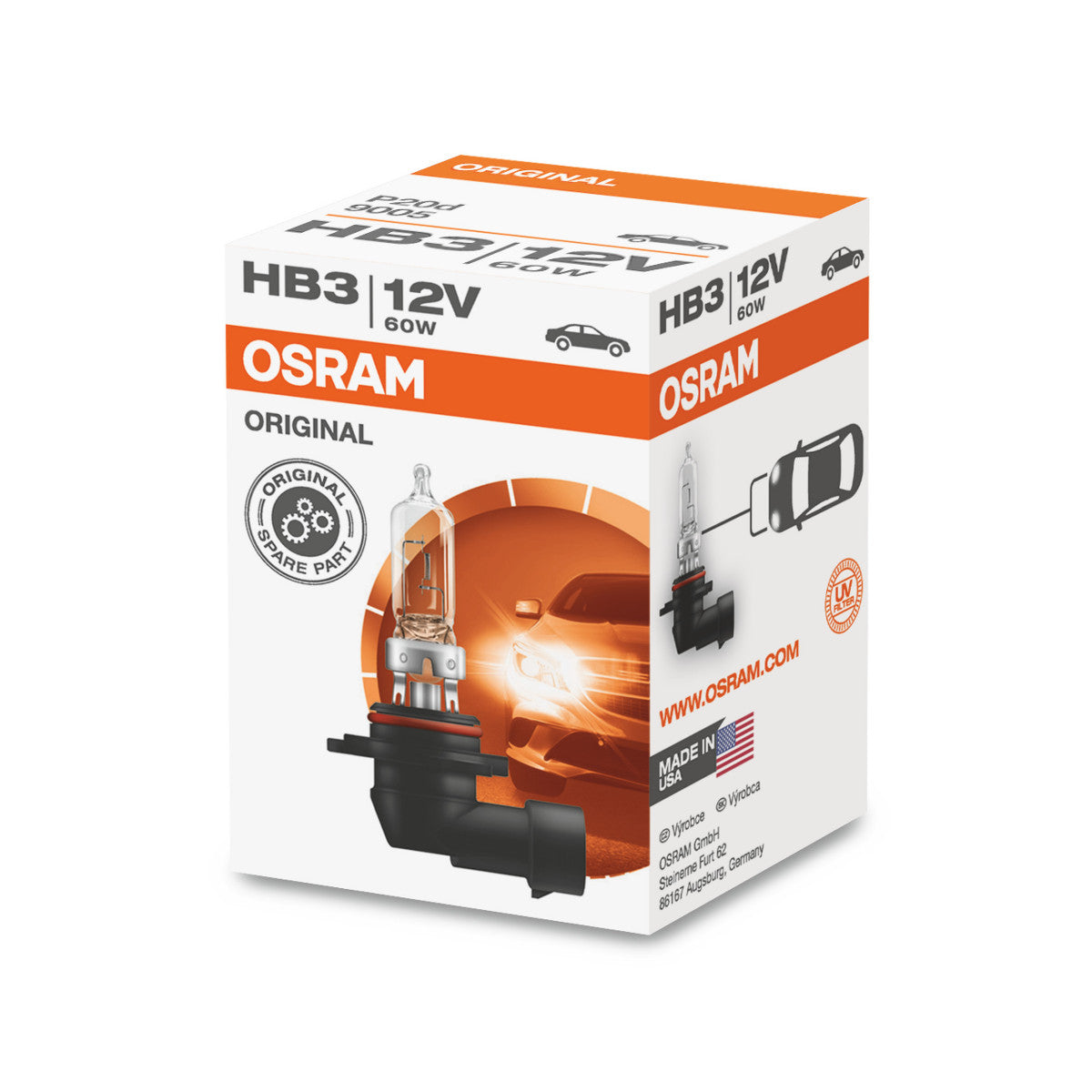 OSRAM ORIGINE LINE - HB3 - 12 V - 60 W - LAMPE DE PLIES HALOGEN
