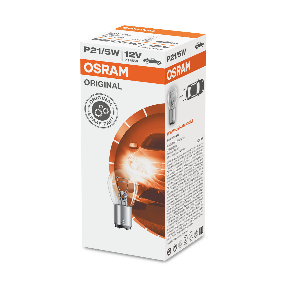 ORIGINAL OSRAM - BASE MÉTAL - P21-5W - LAMPE DE LUMIÈRE EXTRA 1 -PACK