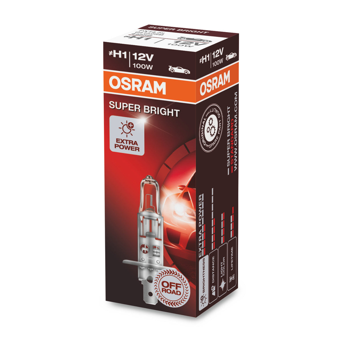 OSRAM SUPER BRIGHT PREMIUM - SUPER BRIGHT - Tout-terrain H1 - PX14 -5s Ampoule de phare halogène