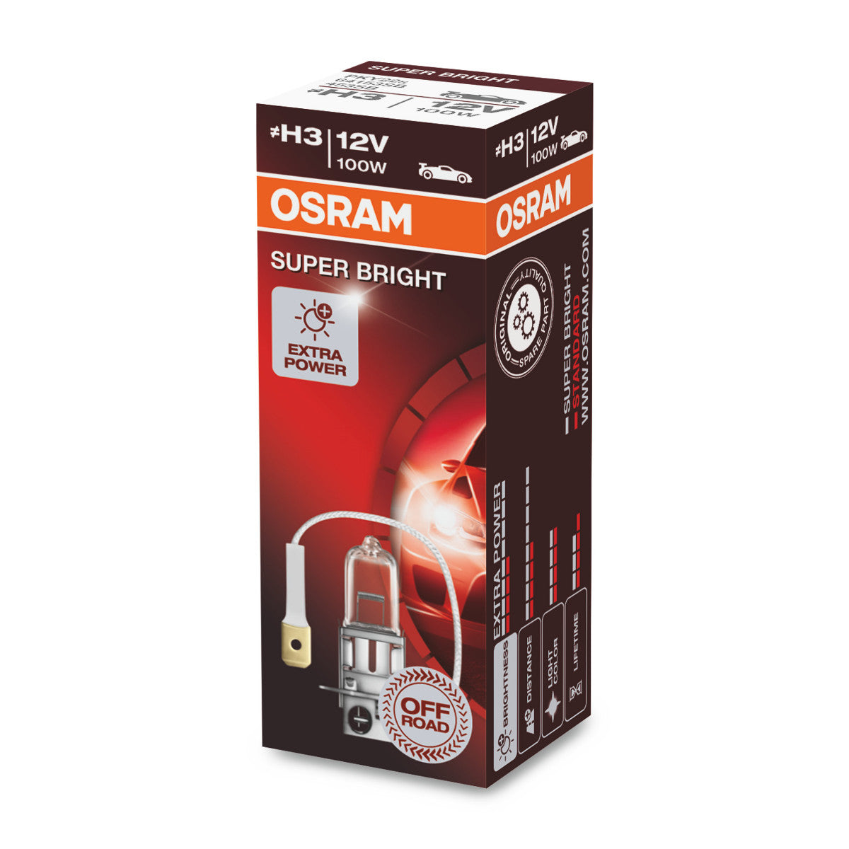 OSRAM SUPER BRIGHT PREMIUM - SUPER BRIGHT - Tout-terrain H3 - Ampoule de phare halogène PKY22s