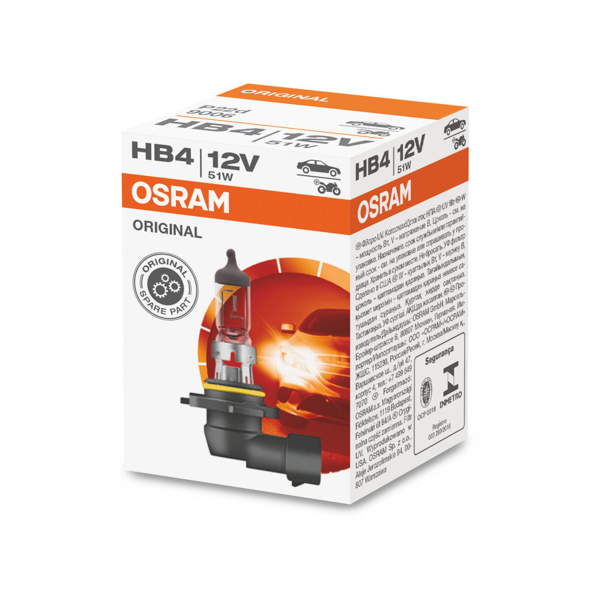 OSRAM ORIGINAL LINE - HB4 - 12 V - 51 W - Ampoule de phare halogène - Boîte Pliante