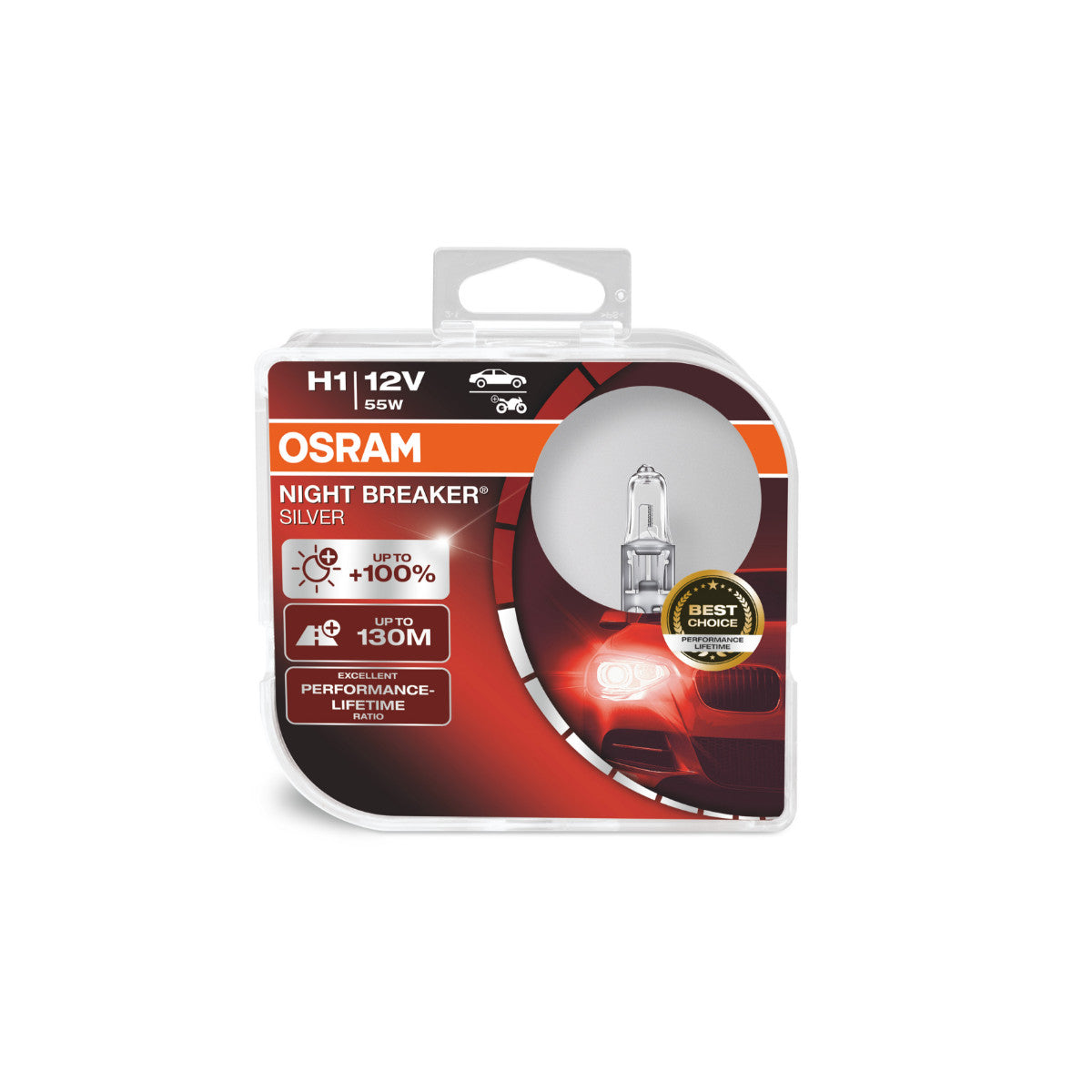 Boîte Duo OSRAM NIGHT BREAKER® SILVER H1