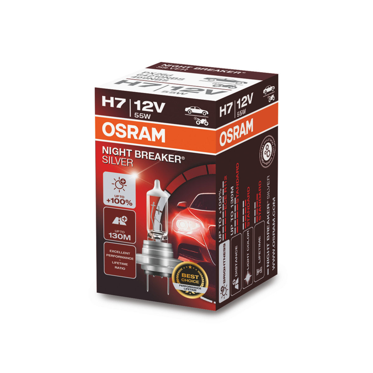 Boîte pliante OSRAM NIGHT BREAKER® SILVER H7