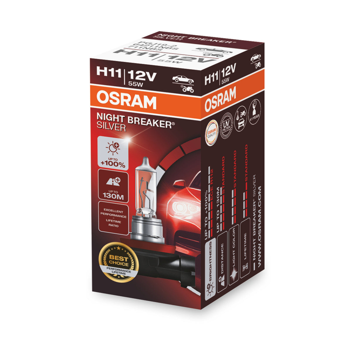 Boîte pliante OSRAM NIGHT BREAKER® SILVER H11