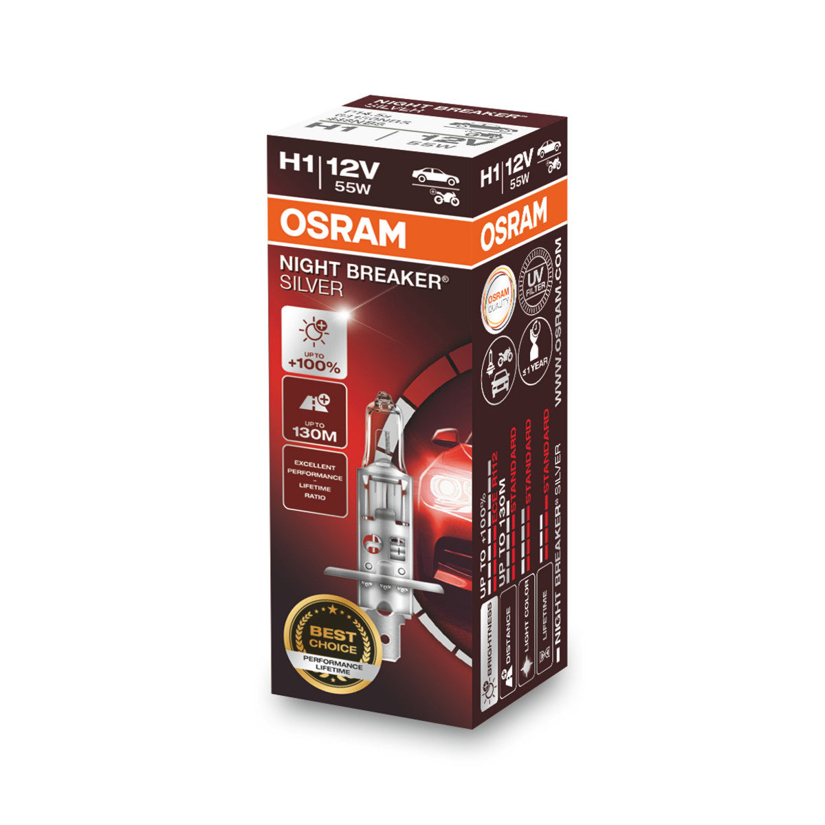 Boîte pliante OSRAM NIGHT BREAKER® SILVER H1