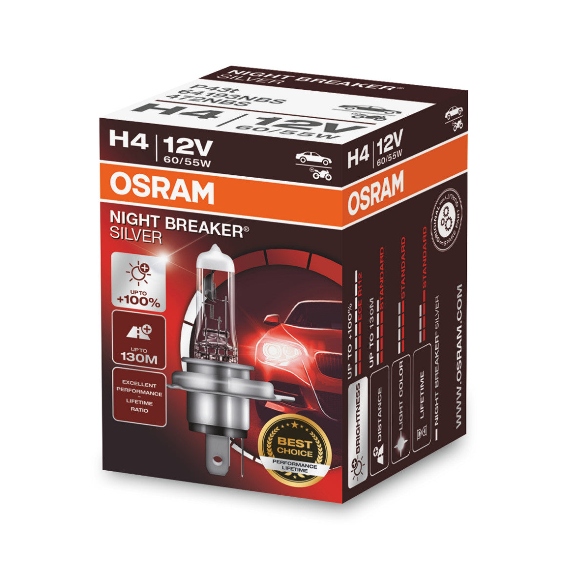 Boîte pliante OSRAM NIGHT BREAKER® SILVER H4