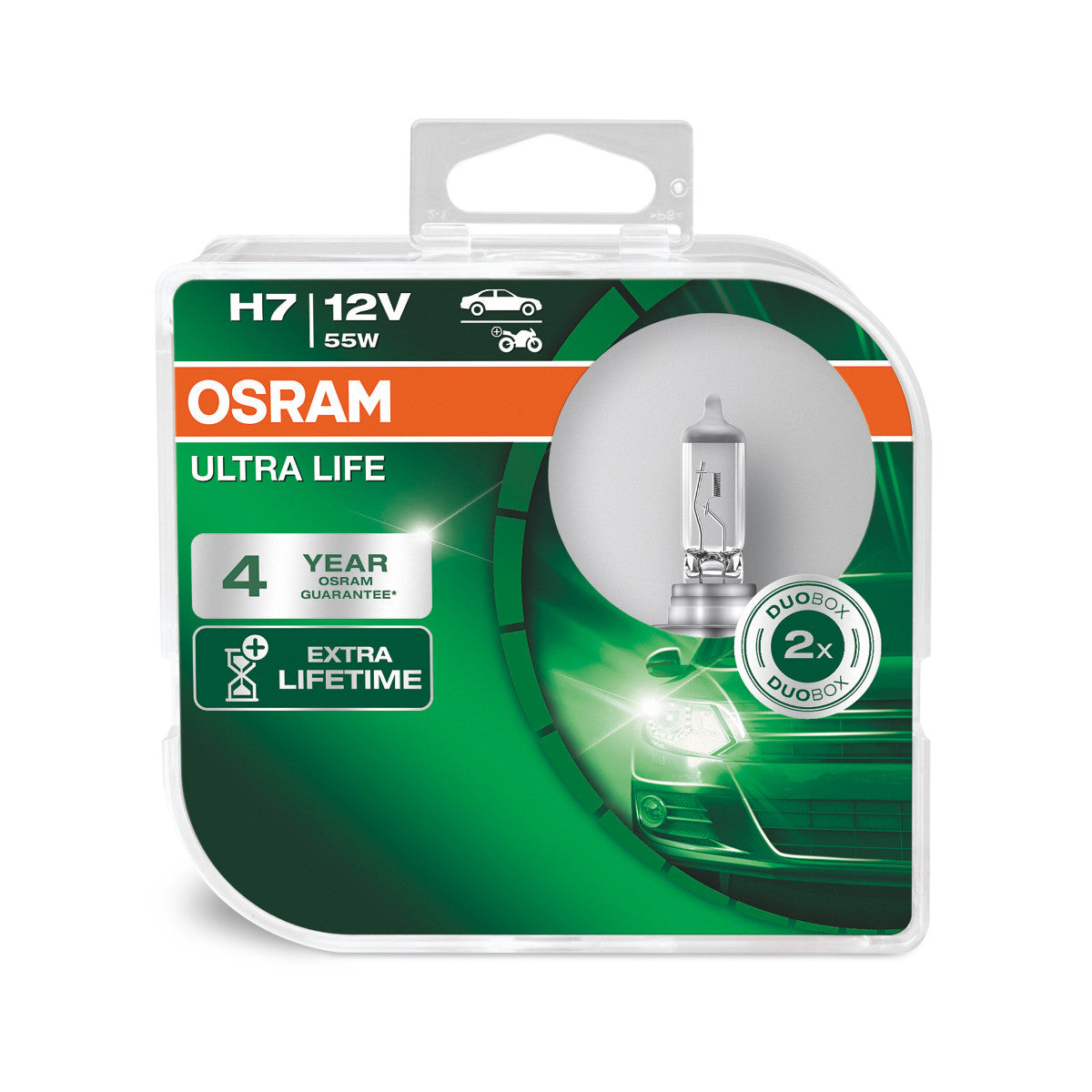 OSRAM ULTRA LIFE - Ampoule de phare halogène H7 - Boite Duo