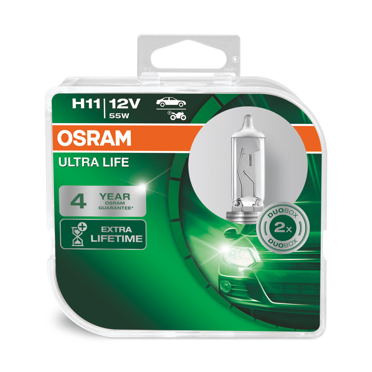 OSRAM ULTRA LIFE - Ampoule de phare halogène H11 - Boite Duo