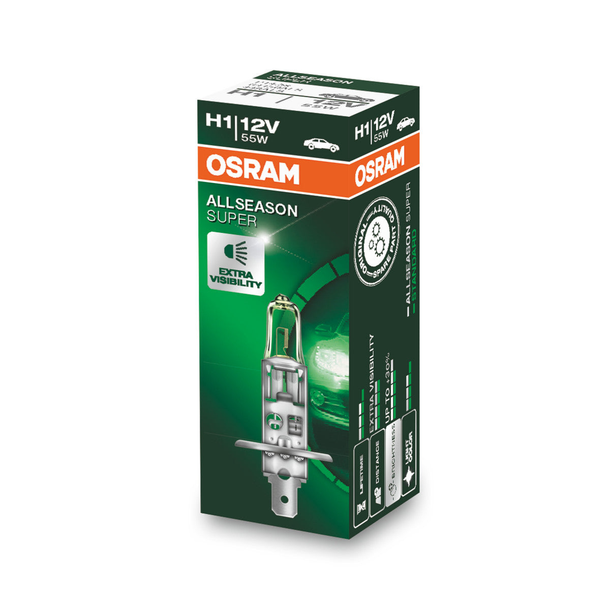 OSRAM ALLSEASON SUPER - ALLSEASON - Ampoule de phare halogène H1