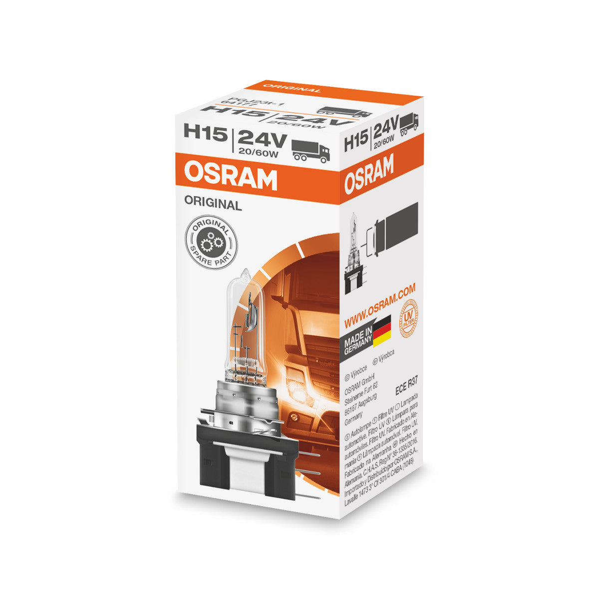 OSRAM ORIGINAL LINE - H15 - 24 V - 6020 W - Ampoule de phare halogène