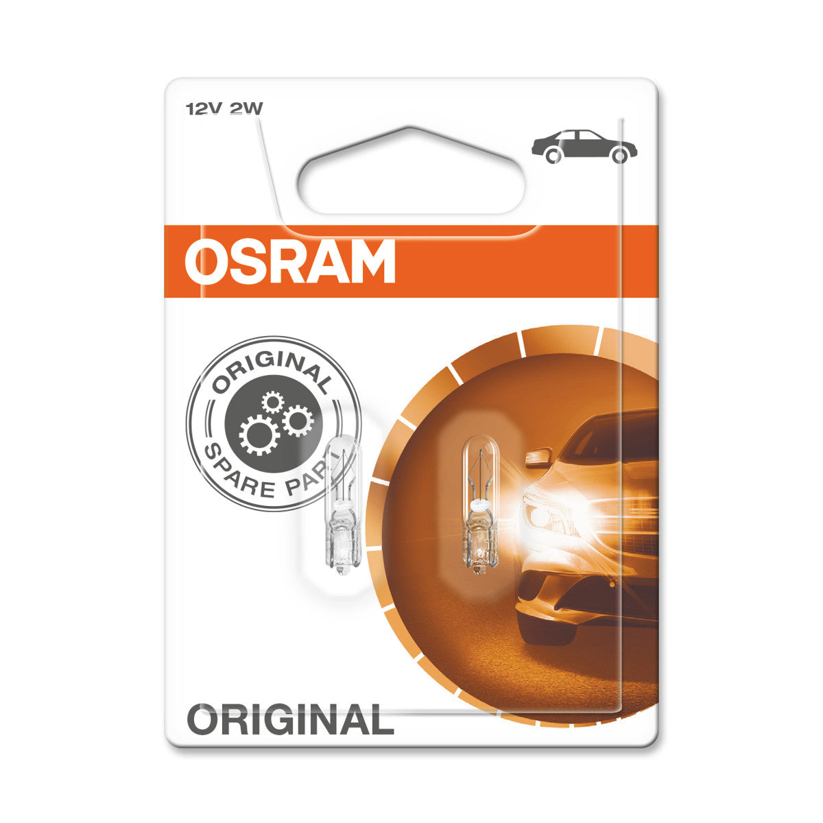 OSRAM ORIGINAL - CULOT COIN - 2W - 12V - W2x4,6d - Ampoule supplémentaire