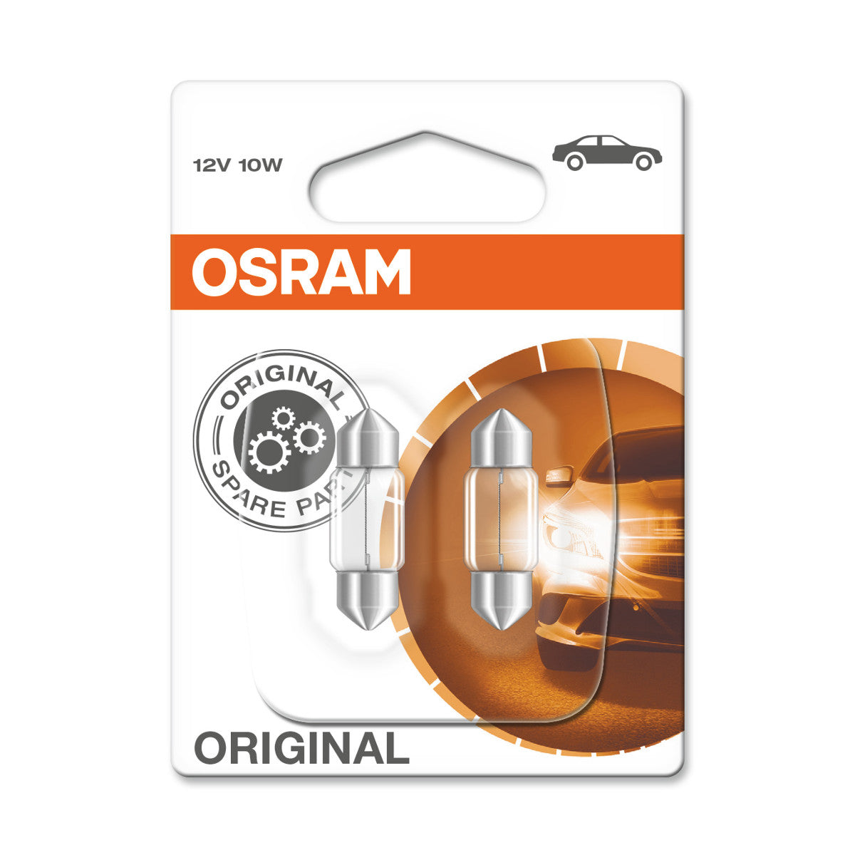 OSRAM ORIGINAL FESTOON - 10W - 12V - 31mm - Ampoule supplémentaire - 2-PACK