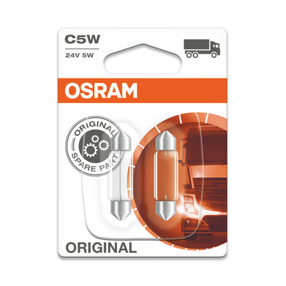 OSRAM ORIGINAL FESTOON - 5W - 24V - Ampoule supplémentaire 36mm - 2-PACK