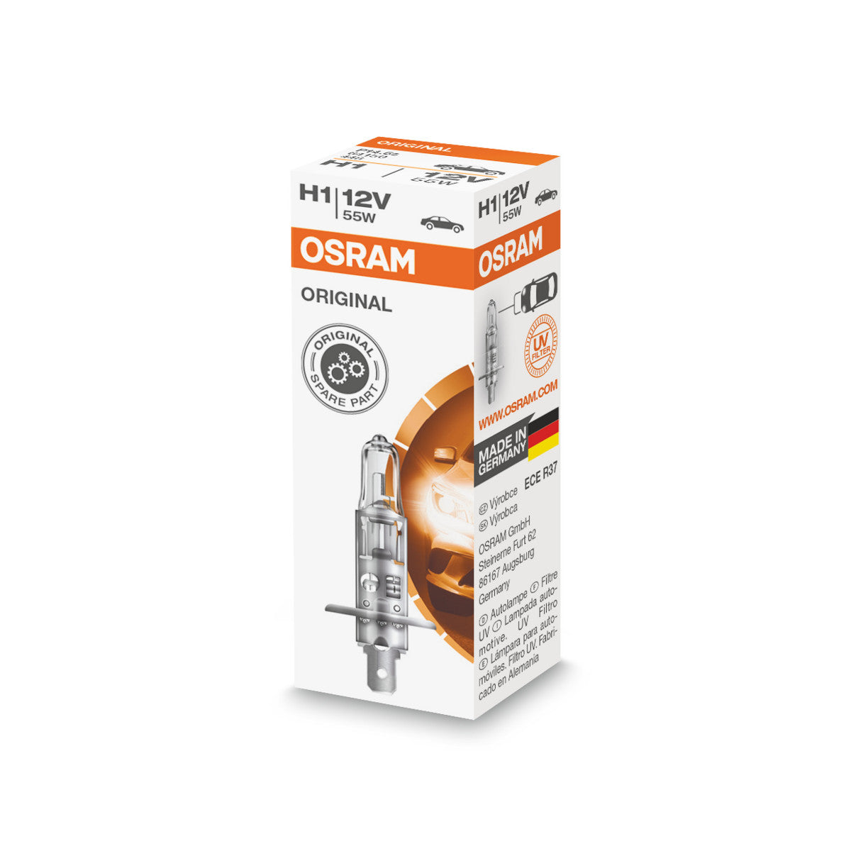 OSRAM ORIGINAL LINE - H1 - 12 V - 55 W - Ampoule de phare halogène - Boîte Pliante