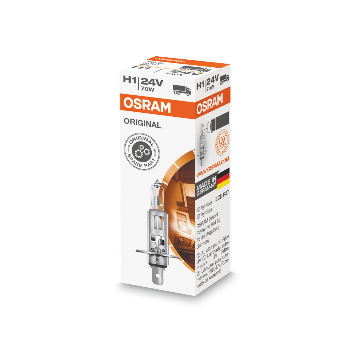 OSRAM ORIGINAL LINE - H1 - 24 V - 70 W - Ampoule de phare halogène - Boîte Pliante