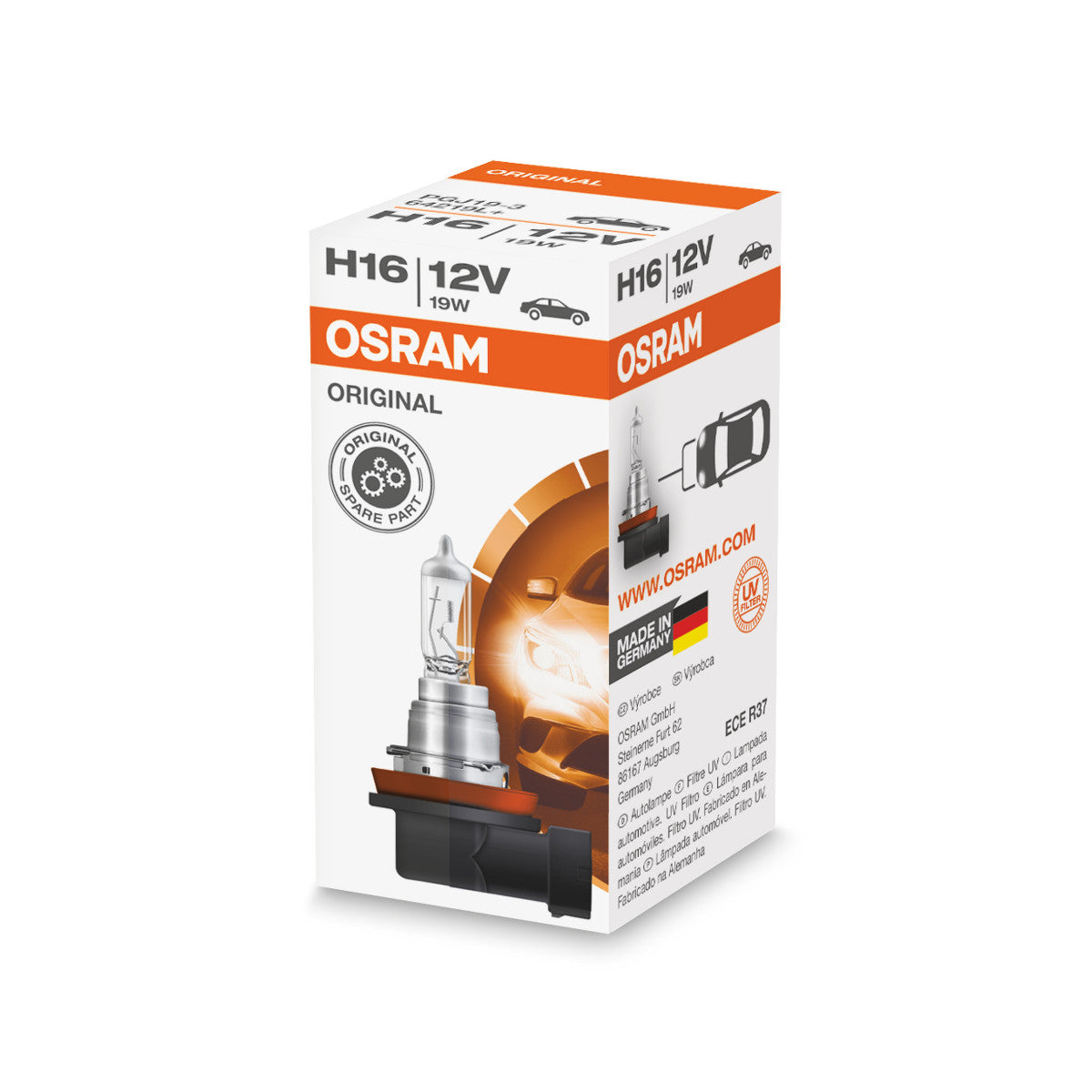 OSRAM ORIGINAL LINE - H16 - 12 V - 19 W - Ampoule de phare halogène