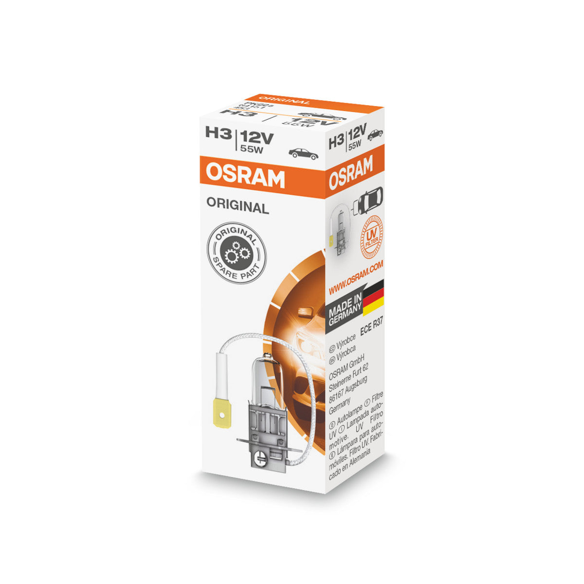 OSRAM ORIGINAL LINE - H3 - 12 V - 55 W - Ampoule de phare halogène - Boîte Pliante