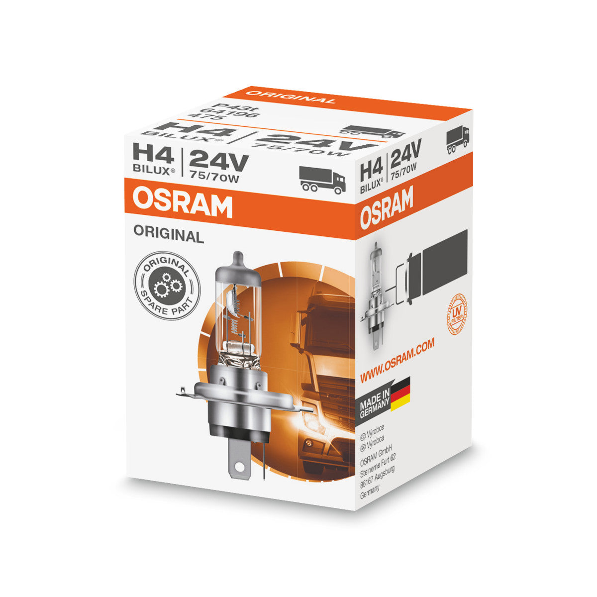 OSRAM ORIGINAL LINE - H4 - 24 V - 7570 W - Ampoule de phare halogène - Boîte Pliante