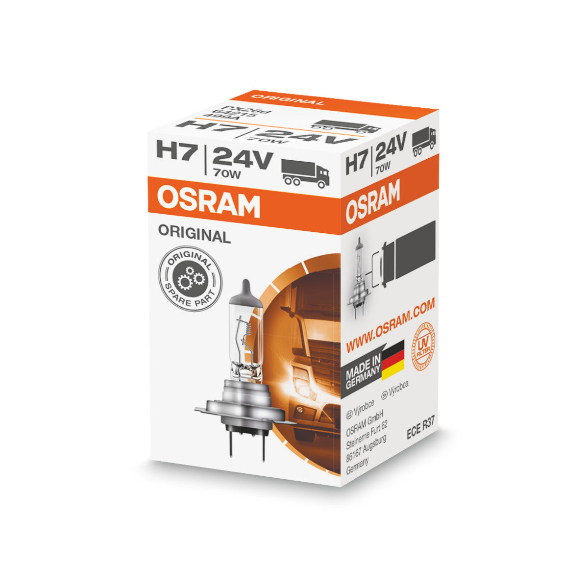 OSRAM ORIGINAL LINE - H7 - 24 V - 70 W - Ampoule de phare halogène - Boîte Pliante