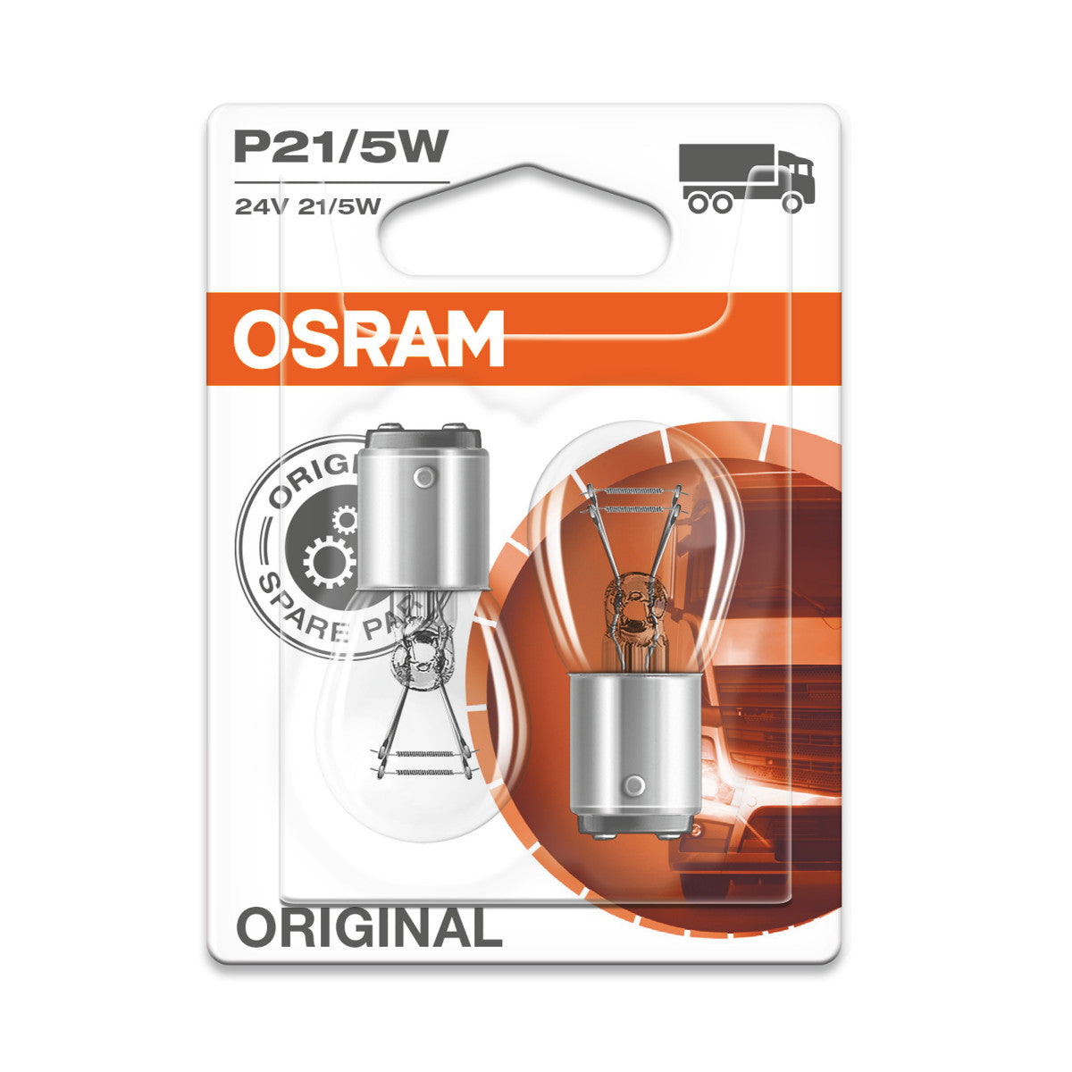 OSRAM ORIGINAL - BASE MÉTALLIQUE - P21-5W. Ampoule supplémentaire 24V