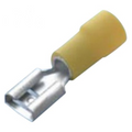 Pin au manchon plat 6 mm2 jaune en vinyle 6,3 x 0,8 mm - 10 pcs