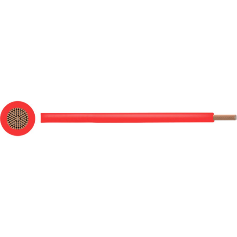 Conducteur nu PVC 1mm2 Cuivre nu Rouge au mètre